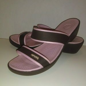 Crocs 2 Strap Mini Wedge Sandals